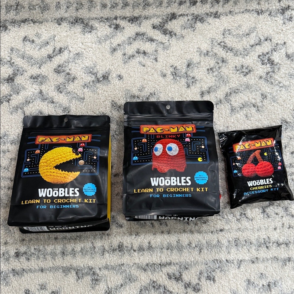 The Woobles - Pac Man, Blinky, and Cherries Set